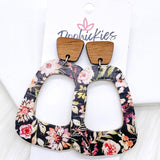Cherry Wood & Dahlia Black Floral Bell Collection -Earrings