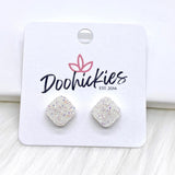 10mm Glitter Square Singles -Earrings