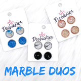 12mm Marble Duos -Earrings