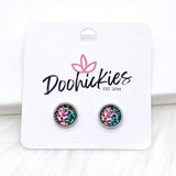 Bright Leopard Singles in Stainless Steel Settings
