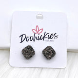 10mm Glitter Square Singles -Earrings