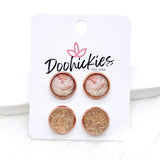 12mm Marble Duos -Earrings