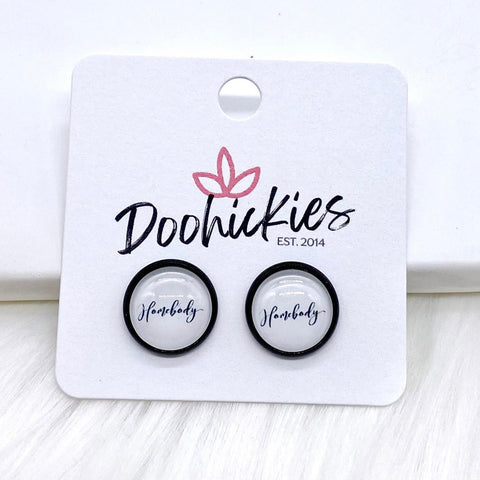 12mm Homebody in Black Settings -Earrings