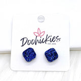 10mm Glitter Square Singles -Earrings