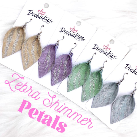 2" Zebra Shimmer Small Petals -Earrings