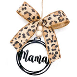 Leopard Bow & Black Mama Car Charm