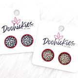 12mm Leopard Singles in Red Settings