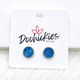 8mm Lil' Sparkles in Stainless Steel Settings -Summer Earrings