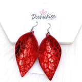 2.5" Metallic Valentine's Day Leopard Petals -Earrings