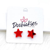 12mm Mirror Stars -Patriotic Earrings