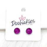 8mm Lil' Sparkles in Stainless Steel Settings -Summer Earrings