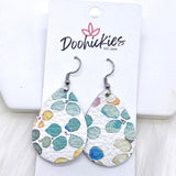 1.5" Watercolor Floral Mini Collection (Leather) -Earrings