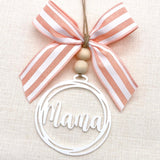 Striped Bows & White Car Charms