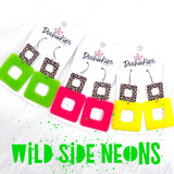 2" Neon Wild Side Acrylic Cubies- Summer Earrings