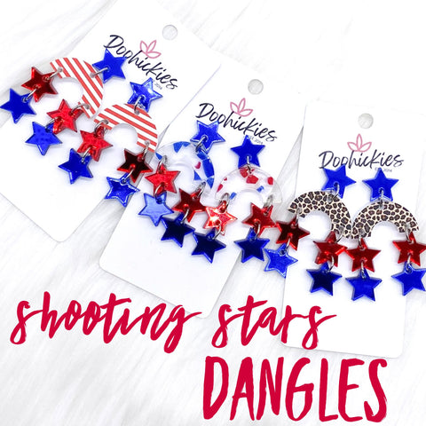 2" Shooting Star Patriotic Acrylic Dangles -Patriotic Earrings