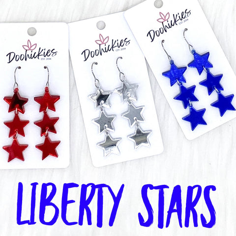 2.25" Liberty Star Patriotic Acrylics -Patriotic Earrings