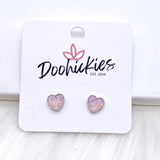 8mm Sparkle Valentine Hearts -Earrings