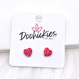 8mm Sparkle Valentine Hearts -Earrings