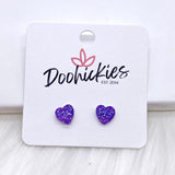 8mm Sparkle Valentine Hearts -Earrings