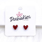 8mm Tiny Confetti Valentine Hearts -Earrings