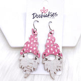 2.5" Doodle Dot Valentine Gnomes -Earrings