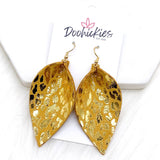2.5" Metallic Christmas Leopard Petals -Earrings