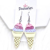 2.75" Ice Cream Cone Acrylics -Summer Earrings