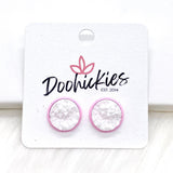 12mm Breast Cancer Awareness Stud Earrings