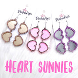 2.5" Heart Sunnies -Summer Earrings