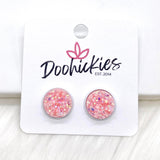 12mm Breast Cancer Awareness Stud Earrings