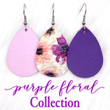 1.5" Pretty Purple Floral Mini Collection -Earrings