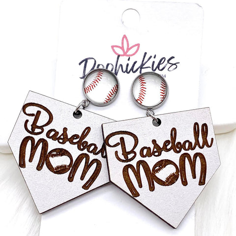 2 Ball Mom Dangles- Sports Earrings – Southern Charm Trading Co