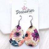 1.5" Pretty Purple Floral Mini Collection -Earrings