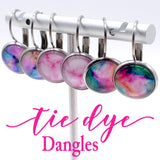 Tie Dye Round Dangles -Earrings
