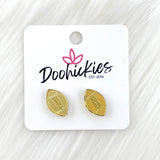 12mm Shiny Acrylic Footballs -Sports Earrings