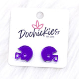 15mm Shiny Acrylic Helmets -Sports Earrings
