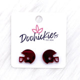15mm Shiny Acrylic Helmets -Sports Earrings