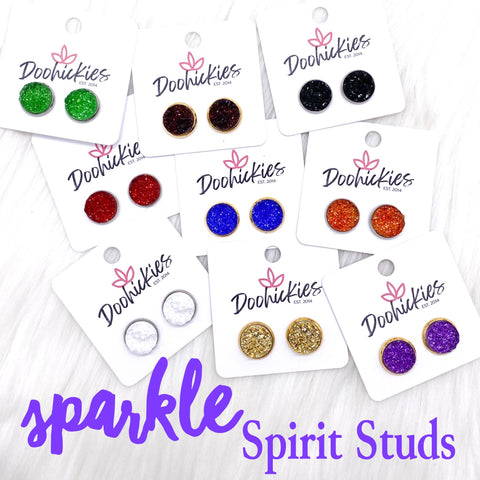 12mm Sparkle Spirit Studs -Sports Earrings