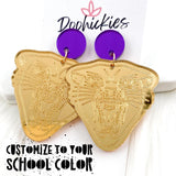 2.25" Custom Wildcat Acrylic Dangles -Spirit Earrings