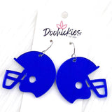 1.5" Shiny Helmet Acrylic Dangles -Sports Earrings