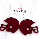 1.5" Shiny Helmet Acrylic Dangles -Sports Earrings