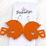 1.5" Shiny Helmet Acrylic Dangles -Sports Earrings