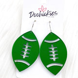 2" Shiny Football Acrylic Dangles -Sports Earrings