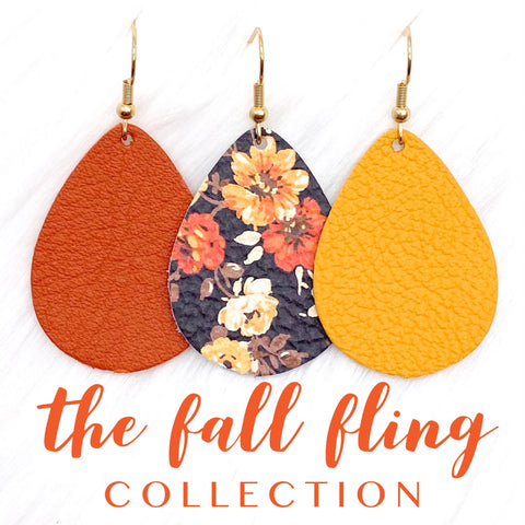 1.5" Fall Fling Mini Collection -Fall Leather Earrings