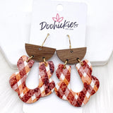 2.5" Walnut & Fall Cork Loopies- Fall Earrings