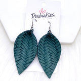 2.5" Fall Braided Petals -Fall Leather Earrings