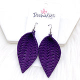 2.5" Fall Braided Petals -Fall Leather Earrings