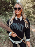 Spooky Puff Paint Sweatshirt -Halloween Top