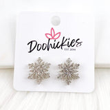 Glittery Snowflake Studs -Christmas Earrings