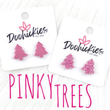 15mm Pinky Trees Studs -Christmas Earrings